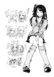  !? 6+girls ;) ;d absurdres cardigan commentary_request cup disposable_cup drinking earrings facepaint greyscale gyaru hachimiya_meguru hat highres holding holding_cup idolmaster idolmaster_shiny_colors invisible_chair izumi_mei jewelry kazano_hiori kogal light_smile long_hair looking_at_viewer loose_socks miniskirt mole mole_on_neck monochrome multiple_girls official_alternate_costume one_eye_closed one_side_up open_collar osaki_amana police_hat sakuragi_mano school_uniform sitting skirt smile socks spoken_interrobang star_(symbol) star_earrings tanaka_mamimi translation_request w whistle yukamisote 