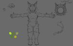 among_us anthro botanist boyfriend_(fnf) eyeless felid feline female female/female flower friday_night_funkin&#039; fur fur_markings green_body hi_res innersloth mammal markings mask model_sheet plant solo splattterdd sunflower