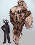 4_toes abs absurd_res ambiguous_gender ambiguous_human anthro anthro_focus arcanine areola arm_tuft belt_collar biceps big_breasts big_tail biped black_areola black_nipples black_nose body_hair breasts brown_body brown_fur brown_stripes canid canine chest_tuft choker choker_only claws colored countershade_fur countershade_torso countershading curvy_figure dewclaw duo ear_piercing ear_ring elbow_tuft eyewear feet female female_anthro female_focus finger_claws fingerless_(marking) fluffy fluffy_tail front_view full-length_portrait fur generation_1_pokemon genitals glasses glistening glistening_areola grey_background hair hand_on_hip happy_trail hi_res hourglass_figure huge_breasts human innie_pussy jewelry larger_anthro larger_female leg_markings leg_tuft long_hair looking_at_viewer mammal mane mane_hair markings monotone_tail multicolored_body multicolored_fur muscular muscular_anthro muscular_female necklace necklace_only nintendo nipples nude nude_anthro nude_female piercing pokemon pokemon_(species) portrait pubes pussy red_claws ring_piercing service_height shaded shane_(plu) simple_background size_difference smaller_ambiguous smaller_human socks_(marking) solo_focus standing striped_body striped_fur stripes tail tan_body tan_countershading tan_fur tan_hair tan_tail teeth toe_claws toes tuft wide_hips zerolativity