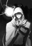  1boy black_eyes black_gloves black_necktie cloak collared_shirt crossover gloves glowing glowing_eye greyscale harry_potter_(series) heterochromia hexagon looking_at_object magic male_focus monochrome necktie omniscient_reader&#039;s_viewpoint orb outstretched_hand people raya_(000_unseen) scar scar_across_eye scar_on_face secretive_plotter shirt silhouette solo spell white_cloak white_eyes white_shirt wizarding_world 