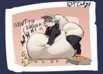 2025 ambiguous_anthro ambiguous_gender ambiguous_pred anthro anthro_pred arrow_pointing_to_belly ass_up belly belly_on_ground belly_squish big_belly big_butt biped black_clothing black_eyebrows black_hoodie black_legwear black_nose black_stockings black_text black_thigh_highs black_topwear blep bloated bodily_fluids bodily_noises border butt cheek_tuft clothed clothed_ambiguous clothed_anthro clothing container contextual_arrow cross-eyed curved_text deep_squish delivery_(commerce) delivery_employee digestion digestion_noises digital_media_(artwork) digital_painting_(artwork) directional_arrow drawstring drawstring_hoodie drawstring_topwear drooling drooling_tongue english_description english_text eye_roll eyebrows eyes_mostly_closed facial_tuft feet fluffy fluffy_tail food_carrier food_delivery fully_inside fur glorsh green_text hand_on_belly hand_on_own_belly hat headgear headwear hi_res hood_down hoodie huge_belly huge_butt ineffective_clothing inner_ear_fluff legwear light lighting long_sleeves looking_well-fed male_(lore) mammal monotone_belly monotone_body monotone_butt monotone_clothing monotone_face monotone_fur monotone_hands monotone_hoodie monotone_legs monotone_legwear monotone_stockings monotone_tail monotone_thigh_highs monotone_topwear motion_lines mouth_closed muffled narrowed_eyes on_ground one_ear_up painting_(artwork) pink_eyes pizza_box pizza_delivery pizza_delivery_carrier pointy_ears prick_ears resting_on_belly rumbling_stomach saliva same_size_vore satisfied_look shaded signature soft_shading soft_vore solo sound_effects squish stockings straight_arm tail tcsrjx text text_on_clothing text_on_hat text_on_headwear thick_thighs thigh_highs tight_thigh_highs tongue tongue_out topwear tuft twitter_handle unseen_prey unwilling_prey vore vowelless vowelless_sound_effect vowelless_vocalization white_belly white_body white_butt white_clothing white_ears white_face white_feet white_fur white_hands white_hat white_headwear white_inner_ear_fluff white_legs white_tail white_tuft wide_hips