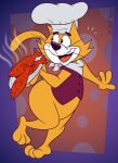 2024 anthro artist_name bent_over big_butt black_eyes black_nose bottomless butt clothed clothing curvy_figure digital_media_(artwork) domestic_cat felid feline felis fish food fried_fish fur gavanzude grey_kerchief hanna-barbera happy hi_res holding_food holding_object holding_plate kerchief male mammal marine partially_clothed pose purple_clothing purple_topwear purple_vest smile solo standing tail teeth text thick_thighs tongue top_cat top_cat_(series) topwear vest whiskers white_body white_fur wide_hips yellow_body yellow_ears yellow_fur yellow_tail