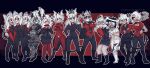 absurd_res animal_humanoid azazel_(helltaker) beelzebub_(helltaker) black_hair bottomwear breasts canid canid_humanoid cerberus_(helltaker) cigarette clothed clothing corruptedcryptid demon demon_humanoid european_mythology eyewear female fully_clothed gloves greek_mythology group hair handwear heart_eyes heart_symbol helltaker hi_res horn human humanoid judgement_(helltaker) justice_(helltaker) large_group long_hair lucifer_(helltaker) malina_(helltaker) mammal mammal_humanoid modeus_(helltaker) mythology open_mouth pandemonica_(helltaker) pants pointed_tail red_eyes shirt short_hair skirt smile spade_tail sunglasses tail topwear white_hair zdrada_(helltaker)