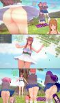  absurdres angry angry_expression angry_face ass ass_focus blush bottomless bottomless_female clothes_lift coding crowd crowd_watching dialogue doki_doki_literature_club dress embarrassed embarrassed_naked_female embarrassed_nude_female enf english_dialogue english_text exposed exposed_ass highres lost_clothes making_fun_of mocking monika_(doki_doki_literature_club) natsuki_(doki_doki_literature_club) nude outdoors outdoors_nudity outside_nudity picnic public_indecency public_nudity sayori_(doki_doki_literature_club) school_uniform siksaaaan skirt skirt_lift staring staring_down stolen_clothes sundress tricked upskirt wind windy_skirt yuri_(doki_doki_literature_club) 