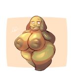 1:1 anthro big_breasts breasts canid canine canis domestic_dog elemental_creature female flora_fauna food food_creature green_body hi_res huge_breasts huge_hips huge_thighs inverted_nipples lightmizano living_spinach living_vegetable mammal nipples overweight plant simple_background solo spinach spinacia-chan_(lightmizano) thick_thighs vegetable wide_hips yellow_eyes