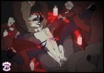 absurd_res andromorph anthro athletic athletic_male black_border bodily_fluids border cai_caddell clitoris clitoris_piercing cultist cum cum_inside ear_piercing ejaculation facial_piercing felid feline fellatio forced forced_oral forced_orgasm gang_rape gangbang genital_fluids genital_piercing genitals group group_sex hi_res intersex jomaro_(artist) labret_piercing lip_piercing male male/male mammal navel navel_piercing oral orgasm penile penis piercing rape restrained restrained_arms restrained_legs ritual ritual_sex sex spread_legs spreading tears tears_of_pain vaginal_fluids vaginal_squirting vulva