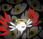  1other bandaid bandaid_on_head codybaier halo kirby_(series) kirby_64 no_humans one-eyed solo too_many too_many_eyes yellow_halo zero_two_(kirby) 