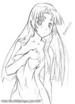  asakura_ryouko greyscale monochrome phares sketch solo suzumiya_haruhi_no_yuuutsu towel 