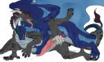 animal_genitalia black_claws black_markings bodily_fluids brown_body brown_fur brown_mane claws cum cum_in_vagina cum_inside dragon duo erection feral fur genital_fluids genital_slit genitals hi_res intersex intersex/male knot male maleherm maleherm/male mane markings mythological_creature mythological_scalie mythology penetration penis pink_knot pink_penis pink_vulva purple_knot rrraaffh scalie vaginal vaginal_penetration vitrius