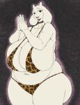 2025 2_horns 5_fingers abstract_background animal_print animal_print_bikini animal_print_clothing animal_print_swimwear anthro arm_tuft barely_contained barely_contained_breasts belly belly_tuft bent_arm big_breasts big_butt big_ears bikini biped black_eyebrows black_eyes boss_monster_(undertale) bovid breast_tuft breasts butt caprine clothed clothed_anthro clothed_female clothing collarbone curved_eyebrows digital_drawing_(artwork) digital_media_(artwork) dotted_outline eyebrows eyelashes female fingers floppy_ears fur fur_tuft goat hands_together hi_res horn huge_breasts huge_butt huge_thighs humanoid_hands iris kemonoci leg_tuft legs_together leopard_print leopard_print_bikini leopard_print_clothing leopard_print_swimwear light_body light_fur long_eyelashes looking_at_viewer lop_ears mammal mature_anthro mature_female monotone_body monotone_breasts monotone_fur monotone_horn multicolored_bikini multicolored_clothing multicolored_swimwear no_pupils open_mouth open_smile outline overweight overweight_anthro overweight_female pattern_bikini pattern_clothing pattern_swimwear pink_outline pink_tongue portrait print_bikini print_clothing print_swimwear shoulder_tuft skimpy skimpy_bikini skimpy_swimwear smile smiling_at_viewer snout solo standing swimwear thick_thighs thin_eyebrows three-quarter_portrait three-quarter_view tongue toriel tuft two-piece_swimsuit two_tone_bikini two_tone_clothing two_tone_swimwear undertale undertale_(series) white_body white_breasts white_ears white_fur white_horn