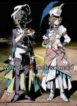  2girls armor armored_boots black_boots black_hat black_jacket boots breastplate brown_hair cape closed_mouth crying_emoji dual_persona emoji english_text eyes_in_shadow green_cape green_eyes hand_on_own_hip hat hat_feather highres holding holding_scroll holding_sword holding_weapon jacket jo_jun long_skirt looking_at_viewer meme military_hat multiple_girls official_alternate_costume outdoors pants photo_background recoleta_(reverse:1999) reverse:1999 sash scroll shaded_face shadow shako_cap short_hair shoulder_armor shoulder_sash side-by-side skirt standing sword thigh_boots weapon white_pants white_sash white_skirt why_dis_ninja_look_so_mad_(meme) 