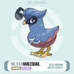  beak bird brasiopkmn bright_pupils english_text fakemon no_humans original pokemon pokemon_(creature) white_pupils 