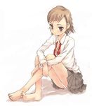  barefoot copyright_request feet panties pantyshot school_uniform solo underwear yamamoto_shima 