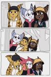 2025 absurd_res angela_cross anthro breasts brown_body brown_fur brown_hair cazar_(ratchet_and_clank) clothing ear_piercing ear_ring ear_stud eyebrows eyelashes eyewear female fur glasses group hair hat headgear headwear hi_res kpop_demon_hunters lombax mammal open_mouth open_smile piercing ratchet_and_clank ring_piercing rivet_(ratchet_and_clank) round_glasses sasha_phyronix smile sony_corporation sony_interactive_entertainment striped_body striped_fur stripes time_fluffy500 trio white_body white_fur yellow_body yellow_fur