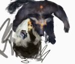 2025 anthro banguela biped blue_eyes brown_eyes canid canine claws clothing dark_body dark_fur digital_media_(artwork) duo female fur hair hi_res high-angle_view holding_shoulder hoodie long_hair looking_at_viewer male mammal muscular muscular_male mythological_canine mythological_creature mythology occult_symbol serious_face shaded sigil simple_background size_difference symbol tagme topwear werecanid werecanine werecreature werewolf yellow_body yellow_fur