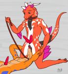2_penises 41-4b_(astral_kobold) absurd_res ancient_pokemon anthro astral_kobold bodily_fluids clawed_hands collar collar_only cunnilingus d-ring diamond_(marking) diphallism dominant dominant_intersex dominant_maleherm dripping_pussy duo facesitting flat_colors frill_(anatomy) generation_9_pokemon genitals hi_res holding_leash holding_object hybrid intersex intersex/male kobold koraidon leash legendary_pokemon male maleherm maleherm/male markings multi_genitalia multi_penis nintendo nude oral paradox_pokemon penis plantigrade pokemon pokemon_(species) pokemorph scalie sex simple_background sitting_on_another submissive submissive_male vaginal