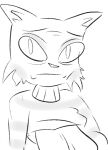 2025 aged_up anthro big_breasts big_eyes biped black_and_white breasts bust_portrait cheek_tuft clothed clothing digital_drawing_(artwork) digital_media_(artwork) domestic_cat elderly elderly_anthro elderly_female eyebrows facial_tuft felid feline felis female fran_(litterbox_comics) fur fur_tuft inner_ear_fluff iris litterbox_comics looking_at_viewer mammal mature_anthro mature_female messy_fur monochrome mouth_closed no_pupils partially_clothed partially_clothed_anthro partially_clothed_female pattern_clothing pattern_sweater pattern_topwear pointy_ears portrait prick_ears raised_clothing raised_sweater raised_topwear sagging_breasts sketch solo striped_clothing striped_sweater striped_topwear stripes sweater thin_eyebrows three-quarter_view topwear tuft turtleneck unknown_artist