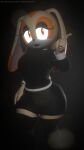 3d_(artwork) 4k 9:16 absurd_res alternative_fashion anthro big_breasts blender_(artwork) blender_cycles bottomwear breasts cappyadams clothing cream_the_rabbit dark_theme digital_media_(artwork) female goth hi_res lagomorph legwear leporid mammal multicolored_body orange_eyes rabbit sega signature skirt sonic_the_hedgehog_(series) thigh_highs watermark yellow_body