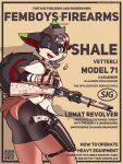 3:4 anthro bulletproof_vest canid canine canis clothed clothing cover digital_media_(artwork) english_text femboys_and_firearms gun hair handgun hi_res holding_object holding_ranged_weapon holding_weapon holster legwear looking_at_viewer magazine_cover male mammal marcus_gray pistol qr_code ranged_weapon reloading revolver rifle shale_alabaster simple_background smile solo tail text thigh_highs topwear trigger_discipline weapon wolf