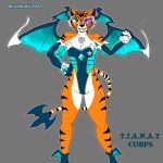 1:1 anthro armwear back_wings bare_legs blue_wings capcom clothing cold_shoulder_leotard cosplay crossover crossover_cosplay darkstalkers dreamworks exposed_shoulder felid female fur gloves handwear kung_fu_panda leotard lyonley mammal master_tigress membrane_(anatomy) membranous_wings morrigan_aensland orange_body orange_eyes orange_fur pantherine smile solo striped_body striped_fur stripes tiger visor white_body white_clothing white_fur white_gloves white_handwear wings wings_on_head