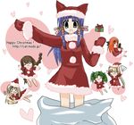  1boy 5girls aoba_kozue asagi_michiyo chanohata_tamami christmas kurosaki_asami lowres mahoraba matsuba_satsuki multiple_girls shiratori_ryuuko trap 