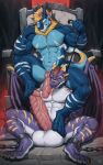 5:8 ankle_cuffs anthro balls barazoku bdsm big_penis bondage bound chain chair cuff_(restraint) dragon feet foot_fetish foot_play footjob furniture genitals hi_res huge_penis hyper hyper_genitalia hyper_penis knot knotted_penis leash male male/male muscular mythological_creature mythological_scalie mythology oral penis restraints ridged_penis scalie sex storm_dragon teryx teryx_commodore throne twstacker