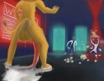 absurd_res anthro artificial_lifeform balls big_balls big_penis black_clothing black_shirt black_topwear blue_bottomwear blue_clothing blue_jeans blue_pants bodily_fluids body_modification bottomwear cheetah clothing coat cum cum_on_balls cum_on_penis cum_on_self cum_pool dekofox denim denim_bottomwear denim_clothing digital_media_(artwork) emergency erection erection_under_clothing excessive_cum excessive_genital_fluids felid feline genital_fluids genitals hi_res hyper jeans lab_coat laboratory lion long_penis male mammal messy pantherine pants paper penis permanent_erection red_lights scientist shirt tapering_penis topwear unstoppable_orgasm