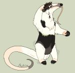 ambiguous_gender anteater claws ear_piercing feral hi_res human long_tail long_tongue mammal phytophile piercing pilosan sloth solo tail tongue transformation xenarthran