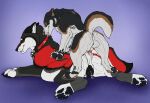  anal anal_penetration animal_genitalia animal_vulva balls belly belly_inflation black_claws black_pawpads black_tail black_vulva blue_eyes bodily_fluids brown_markings brown_tail canid canine canine_genitalia canine_vulva claws cum cum_from_vagina cum_in_ass cum_in_vagina cum_inflation cum_inside duo eyes_closed fangs female female_feral female_penetrated feral feral_on_feral feral_penetrated feral_penetrating feral_penetrating_feral from_behind_position fur genital_fluids genitals grey_body grey_fur hi_res inflation killthe_demon knotting lying male male/female male_feral male_penetrating male_penetrating_female mammal markings mouth_closed nava_(nava) on_front pawpads penetration penile penile_penetration penis_in_ass sex sheath side_view tail teeth vulva white_balls white_body white_fur white_sheath white_tail yipsky 