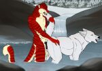  angel_(velvetvlade) animal_genitalia animal_vulva anthro anthro_on_feral anthro_penetrating anthro_penetrating_feral balls bestiality black_nose black_vulva bodily_fluids canid canine canine_genitalia canine_vulva cum cum_in_vagina cum_inside cum_on_balls cum_on_own_balls cum_on_self duo eyes_closed felid female female_penetrated feral feral_penetrated fur genital_fluids genitals hair hi_res killthe_demon male male/female male_penetrating male_penetrating_female mammal markings nude open_mouth partially_submerged penetration penile penile_penetration penis_in_vagina pink_tongue red_body red_fur red_hair red_nose red_tongue sex short_hair standing striped_arms striped_legs striped_markings striped_neck striped_tail stripes tail tail_markings tongue tongue_out vaginal vaginal_penetration vulva water white_body white_fur yellow_balls yellow_body yellow_fur 