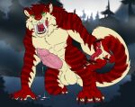  angel_(velvetvlade) animal_genitalia animal_penis anthro balls big_balls big_fangs big_penis bodily_fluids brown_claws claws cum cum_on_ground cum_on_own_penis cum_on_penis cum_on_self erection fangs felid feline_genitalia feline_penis finger_claws front_view fur genital_fluids genitals green_eyes hair hi_res killthe_demon licking licking_lips licking_own_lips looking_at_viewer male male_anthro mammal markings messy_hair nude open_mouth outside penis pink_penis pupils red_body red_fur red_hair red_tongue saliva saliva_string short_hair slit_pupils solo striped_arms striped_legs striped_markings striped_tail stripes tail tail_markings teeth tongue tongue_out werecreature werefelid yellow_balls yellow_body yellow_fur 
