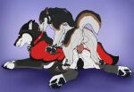  anal anal_penetration animal_genitalia animal_vulva balls black_claws black_pawpads black_tail black_vulva blue_eyes brown_markings brown_tail canid canine canine_genitalia canine_vulva claws duo eyes_closed fangs female female_feral female_penetrated feral feral_on_feral feral_penetrated feral_penetrating feral_penetrating_feral from_behind_position fur genitals grey_body grey_fur hi_res killthe_demon lying male male/female male_feral male_penetrating male_penetrating_female mammal markings mouth_closed nava_(nava) on_front pawpads penetration penile penile_penetration penis_in_ass sex sheath side_view tail teeth vulva white_balls white_body white_fur white_sheath white_tail yipsky 