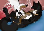  balls belly belly_inflation black_body black_fur black_nose black_vulva bodily_fluids brown_body brown_fur cervical_penetration cum cum_in_vagina cum_inflation cum_inside cum_on_own_penis cum_on_own_sheath cum_on_penis cum_on_self cutaway duo echo_(wolffylegend) eyes_closed female female_penetrated feral feral_on_feral feral_penetrated feral_penetrating feral_penetrating_feral fur genital_fluids genitals grey_balls grey_body grey_fur hi_res impregnation inflation killthe_demon knotting licking licking_another looking_pleasured lying male male/female male_penetrating male_penetrating_female markings on_back on_top open_mouth ovum penetration penile penile_penetration penis penis_in_vagina ranger_(ranger_the_yote) red_tongue sex size_difference sperm_cell striped_back striped_markings striped_tail stripes tail tail_markings tongue tongue_out vaginal vaginal_penetration vulva white_body white_fur 