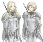  armor claymore claymore_(sword) face hilda_(claymore) miria_(claymore) multiple_girls sword tea_(nakenashi) weapon 