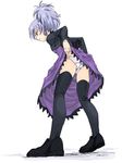  darker_than_black dress panties pantyshot purple_dress purple_skirt satou_atsuki skirt solo thighhighs underwear yin 