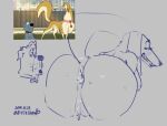  2025 anthro areola artist_name biped black_nose borzoi breasts butt canid canine canis colored detailed_background digital_drawing_(artwork) digital_media_(artwork) domestic_dog female fixed_(film) fur honey_(fixed) hunting_dog looking_at_viewer looking_back mammal moze_feitian nipples nude nude_anthro nude_female pose rear_view sighthound signature small_waist solo standing tail text thick_thighs white_body white_fur wide_hips yellow_body yellow_fur yellow_tail 