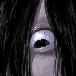  black_hair close-up eyes funbolt hair_over_one_eye horror_(theme) lowres solo staring the_ring yamamura_sadako 