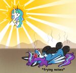  duo equid equine fan_character female feral friendship_is_magic hasbro hi_res horse humor male mammal my_little_pony mythological_creature mythological_equine mythology nyaaa_foxx opalacorn pegasus pony princess_celestia_(mlp) wings 