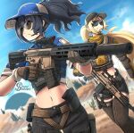  absurdres assault_rifle blue_jacket gun high-waist_pants highres holding holding_gun holding_weapon holster jacket load_bearing_vest magazine_(weapon) military optical_sight pants police police_uniform policewoman ponytail rifle scope sniper_rifle spiritdraws suppressor tight_clothes tight_pants trigger_(zenless_zone_zero) trigger_discipline weapon zenless_zone_zero zhu_yuan 
