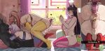  1girl 2boys anal anal_object_insertion bed bikini blue_thighhighs breasts burnt_lewds choker clothed_sex cock_ring crossdressing crossdressing_(mtf) dildo erection from_side full_body garter_belt highres jewelry kneeling komi-san_wa_komyushou_desu komi_shouko large_breasts long_hair lying micro_bikini multiple_boys navel object_insertion on_bed on_stomach orange_bikini osana_najimi_(komi-san_wa_komyushou_desu) penis pink_slingshot_swimsuit pink_thighhighs plap recording ring sex sex_from_behind sex_toy short_hair slingshot_swimsuit swimsuit tadano_hitohito testicles thighhighs trap twintails vibrator vibrator_in_anus yaoi yellow_thighhighs 