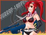  azu elbow_gloves fingerless_gloves fire gloves gun hair_ornament long_hair red_hair smile solo tengen_toppa_gurren_lagann weapon yoko_littner 