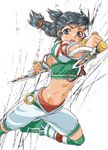  braid green_hair lowres solo soulcalibur talim tonfa weapon 