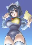  2k-tan adjusting_eyewear asanagi breasts folder glasses huge_breasts os-tan panties solo thighhighs underwear 