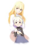 blonde_hair character_request child darker_than_black long_hair multiple_girls purple_eyes short_hair smile u_(the_unko) white_hair yin younger 