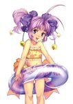  antenna_hair bikini flat_chest hair_ribbon homare_(fool's_art) innertube original purple_hair ribbon shizune_(homare) solo standing swimsuit tankini 