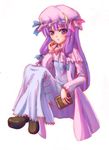  book crescent hat juuka@100neko long_hair patchouli_knowledge purple_hair solo touhou 