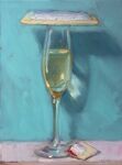  alcohol artist_name champagne champagne_flute cup drink drinking_glass english_commentary food food_focus highres no_humans noah_verrier original pop_tart shadow still_life 