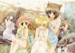  absurdres alicia_testarossa animal_ears arf bathing fate_testarossa highres komori_atsushi linith lyrical_nanoha mahou_shoujo_lyrical_nanoha nude precia_testarossa towel 