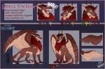  2025 artist_name brown_body chest_tuft claws colored digital_drawing_(artwork) digital_media_(artwork) dragon english_text eye_scar facial_scar feathered_wings feathers feral flirting fur furred_dragon furred_scalie gold_(metal) gold_jewelry green_eyes growling hair hatwolf heart_symbol hi_res horn horn_jewelry horn_ring jewelry laugh looking_at_viewer male mane mane_hair model_sheet multicolored_body multicolored_fur mythological_creature mythological_scalie mythology open_mouth prince_vheilsar_(after_silence) red_hair ring_(jewelry) royalty scalie scar signature simple_background smile snarling solo standing tail tail_tuft teeth text tongue tuft watermark white_body white_fur wings 