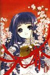  book card_captor_sakura cherry_blossoms clamp daidouji_tomoyo drill_hair smile 
